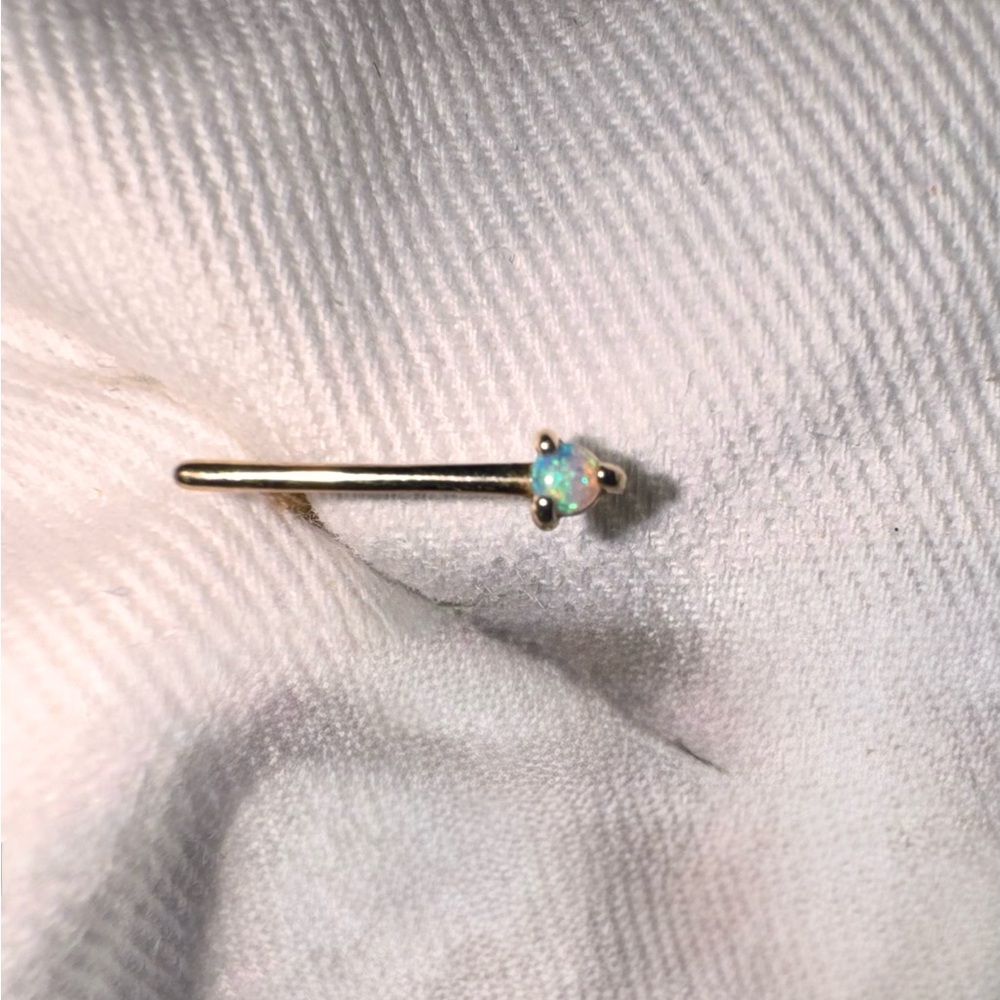 WWAKE Opal 14k Gold Bar One Step Earring - Qty 1 - Picture 3 of 6